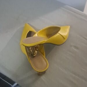 Zara Yellow Heeled Shoes